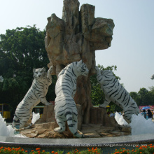 decoración de jardín al aire libre tallas de piedra escultura de tigre de mármol
